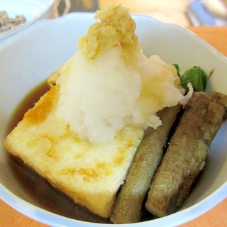 豆腐とごぼうの揚げ出汁